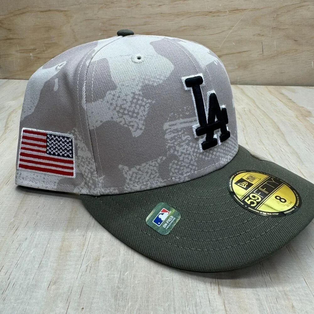 NEW Los Angeles Dodgers New Era 2025 Armed Forces Day 59FIFTY Fitted Hat sz 8